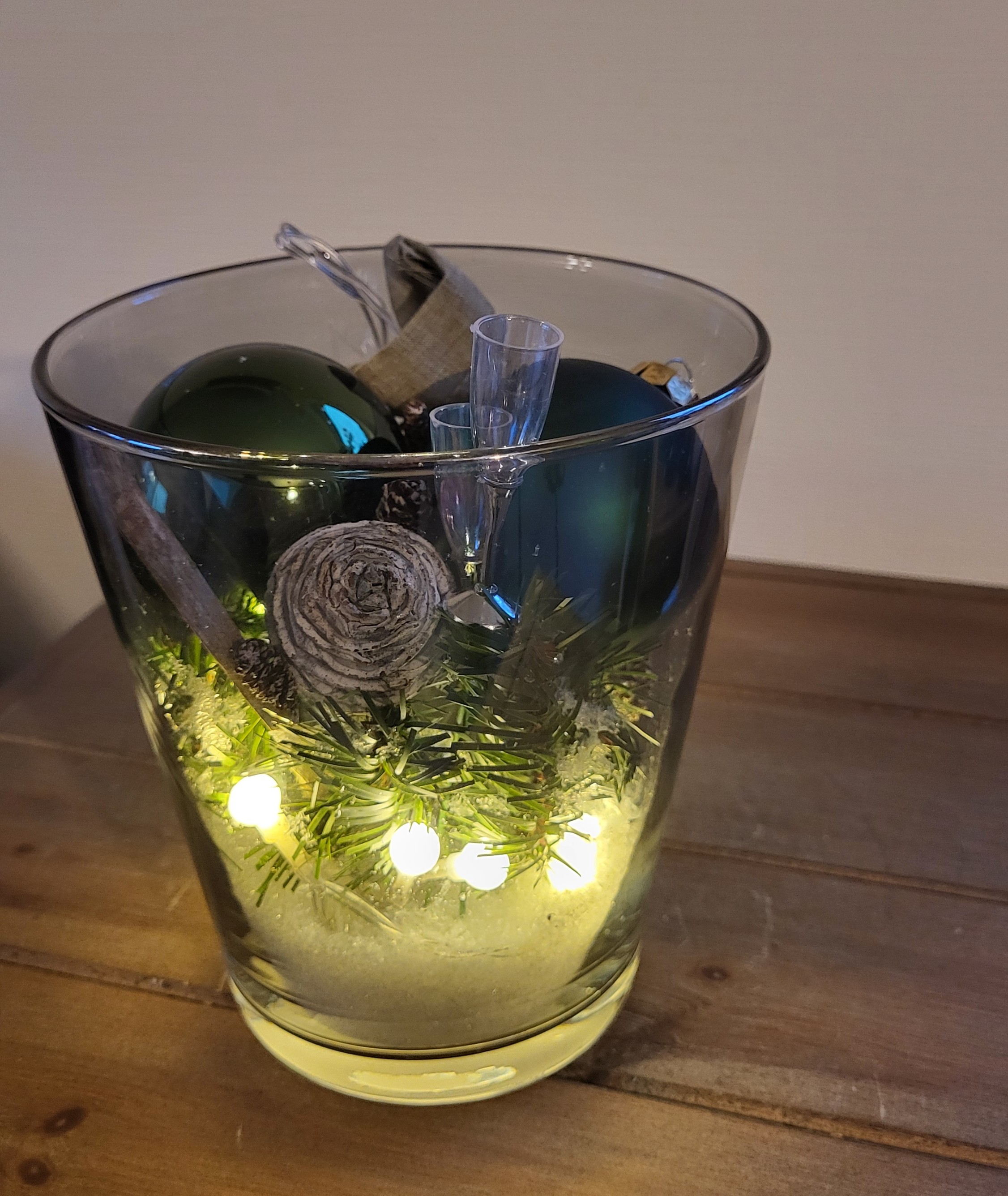 kerst decoratie met lichtjes groen