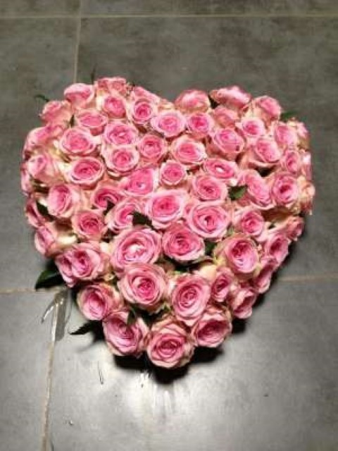 Nr 37 hart 35 cm roze rozen