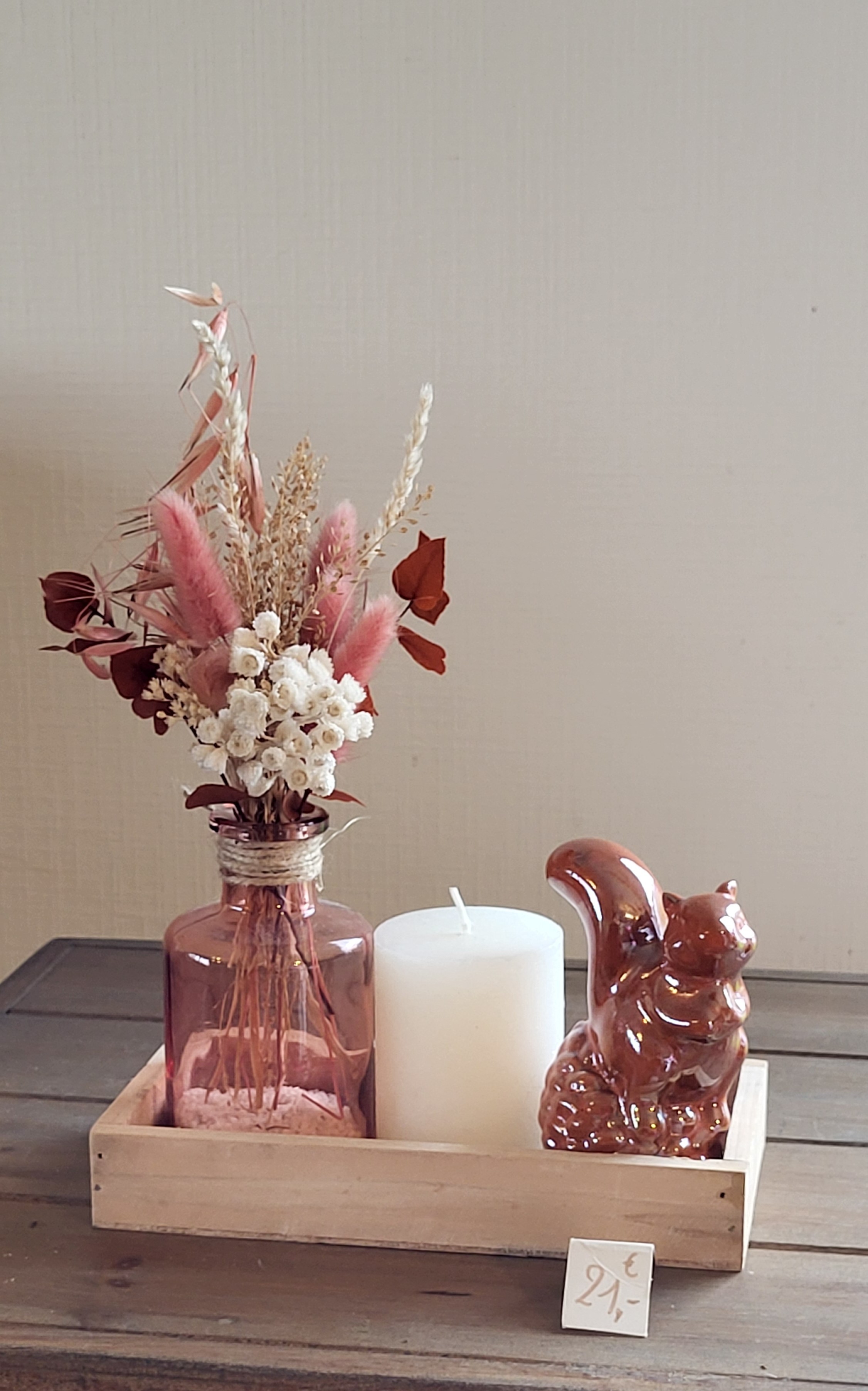 deco schotel roze, oranje, wit