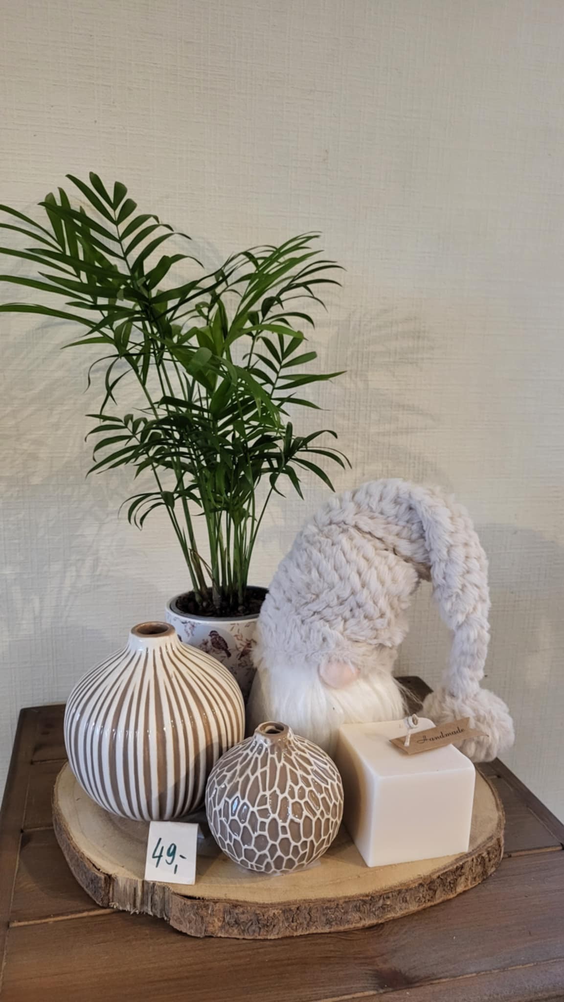 decoratie schotel beige en wit