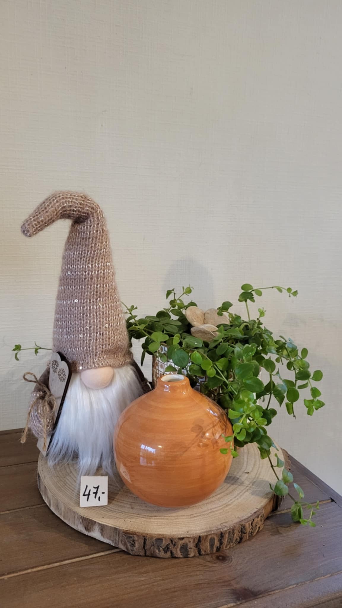 decoratie schotel beige en oranje